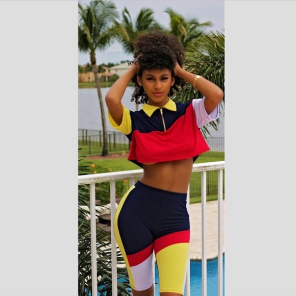 Pants - NEW 2 pieces kardashian cycle match 90's set